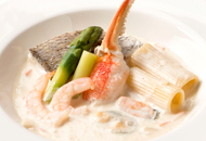 魚料理-海の幸と香味野菜のフリカッセ